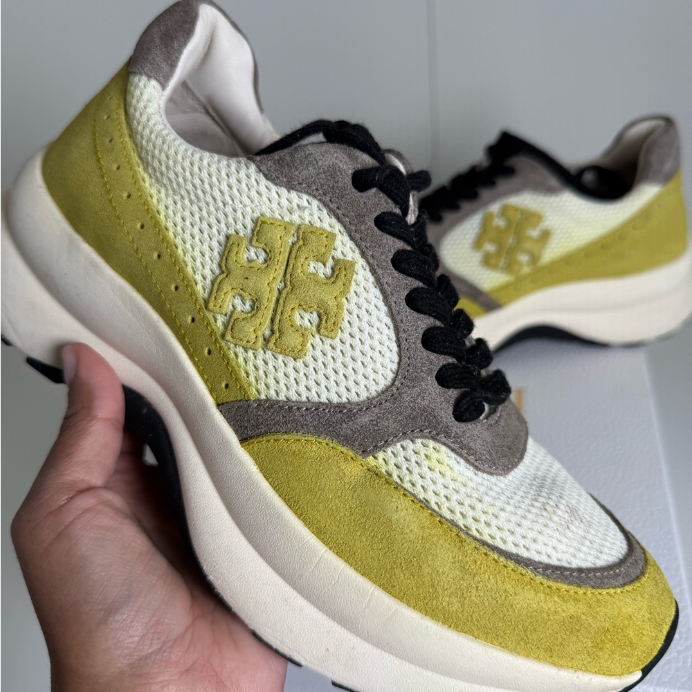 Tory Burch Yellow and Cream Sneakers